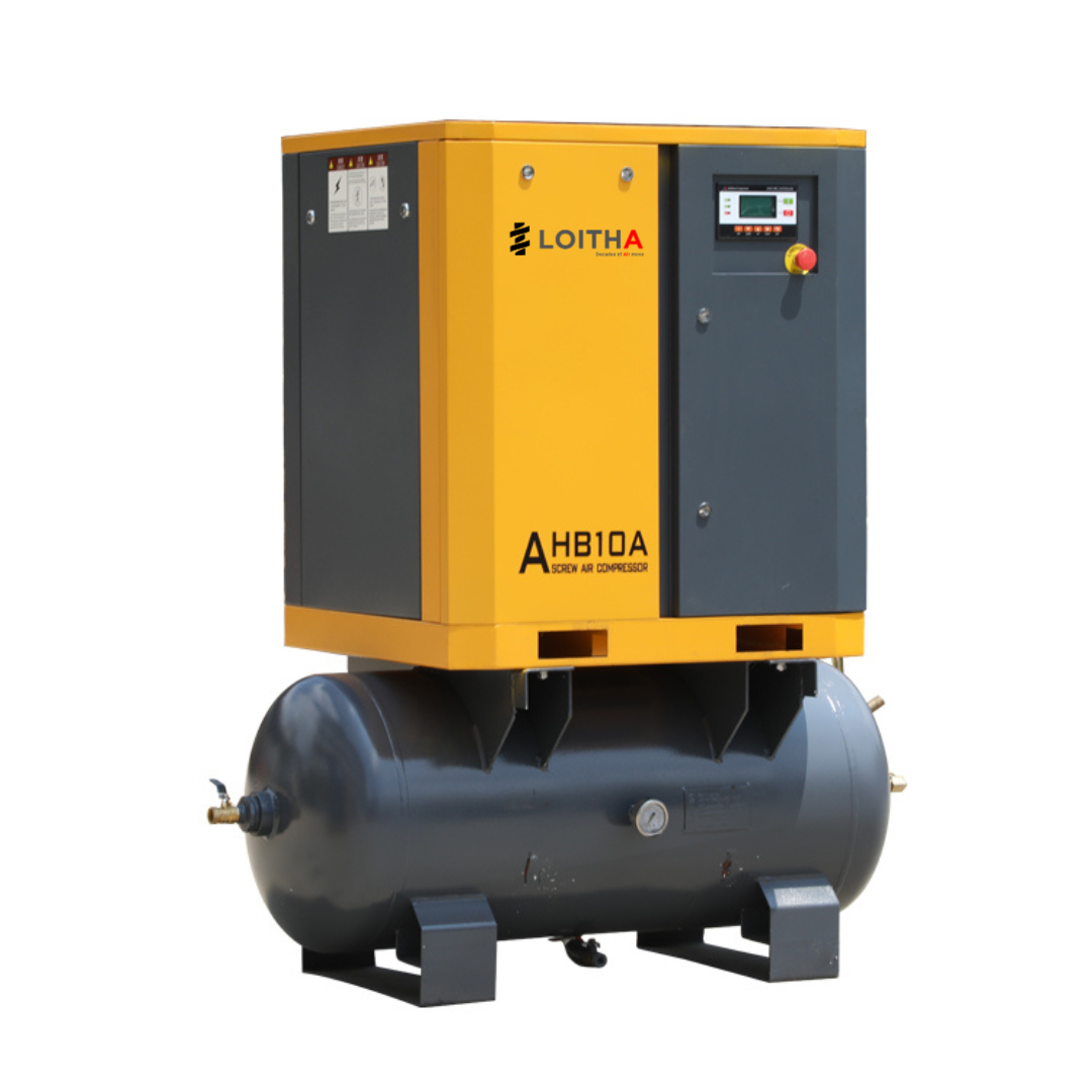 Tank Mounted Screw Compressor, Tank mounted screw air compressor, Tank mounted air compressor
