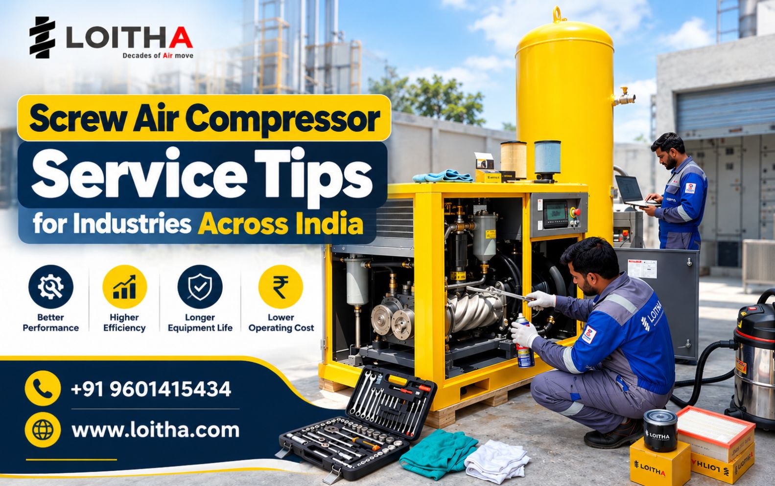 Screw Air Compressor Service Tips for Industries Across India